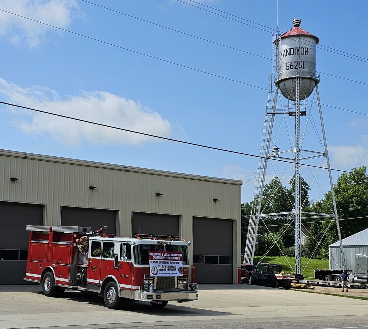 Fire Department Fire Truck with Water Tower 